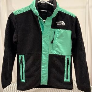 The North Face Forrest Mashup Jacket Kids Medium Black and Neon Green w/ Snaps
